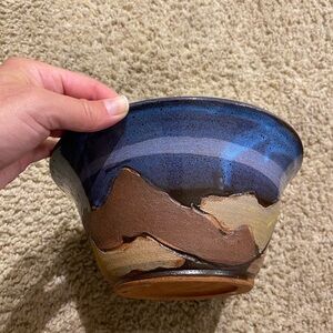 Shawnee Mountain Pottery Ceramic Bowl Mountain Landscape Handmade
